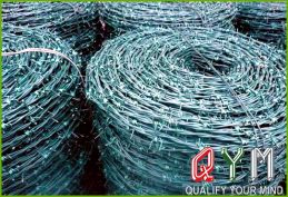 Galvanized barbed wire fencing