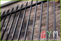 Heavy duty picketed metal fence