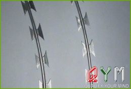 Concertina razor wire prison fence