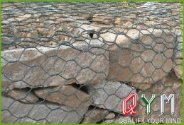 Hexagonal gabion wall basket