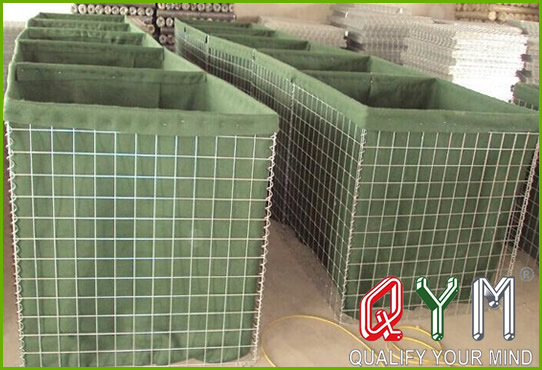 Hesco military sand wall barrier