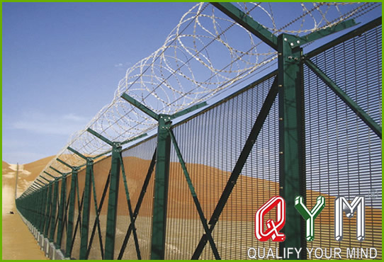 Razor wire prison fence