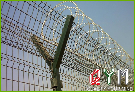 Razor wire airport fence